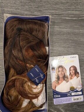 Outre Lace Front Wig Elina 16" - Rich Brown with Honey Blonde Highlights